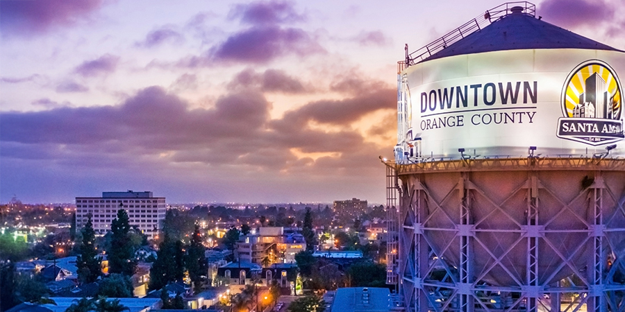 Orlando, Florida, USA Downtown Drone Skyline Aerial